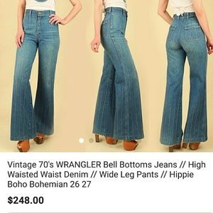 Vintage 70's Wranglers Size 28 14 inch high waist